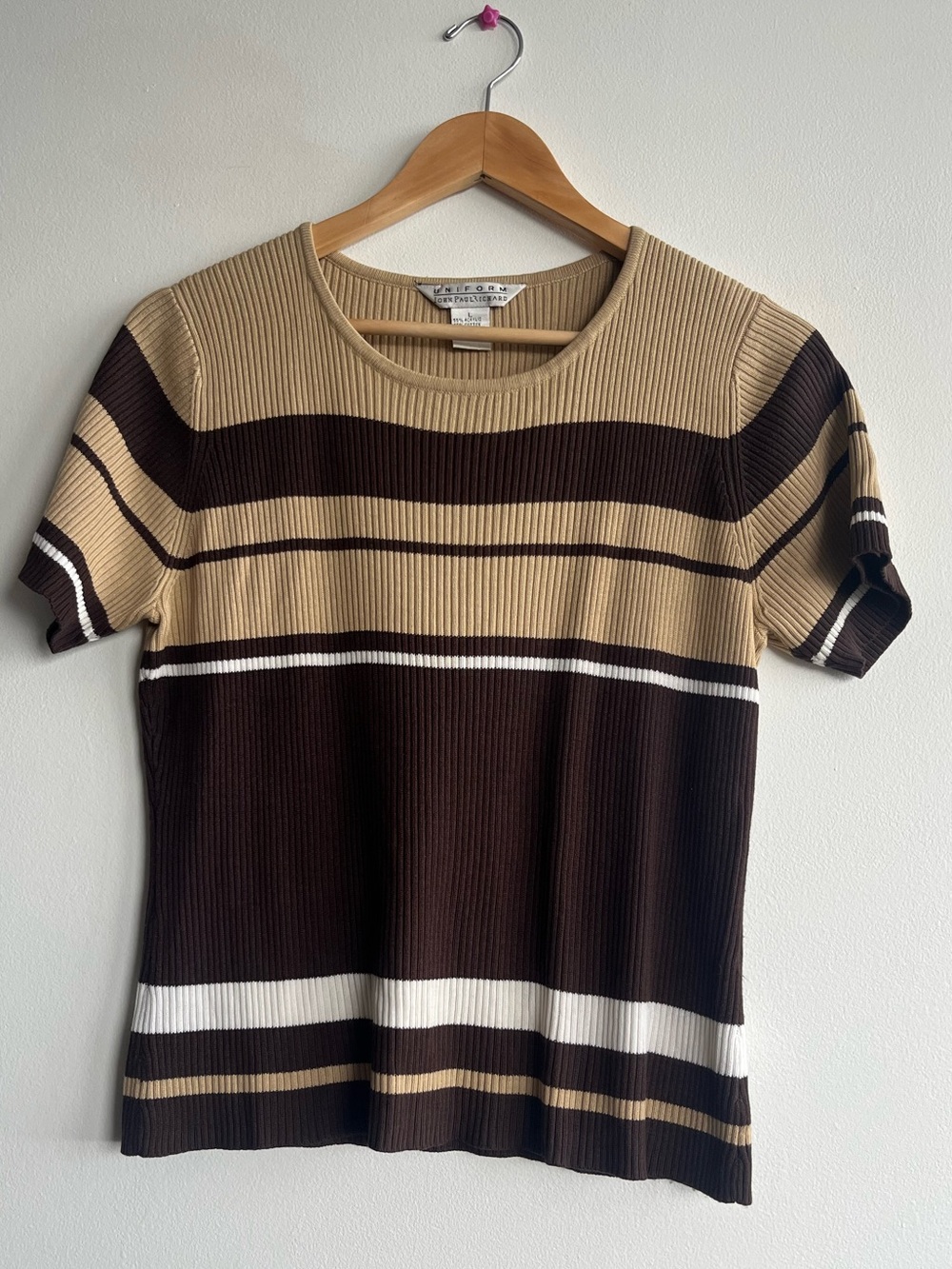 Vintage Ribbed Striped Knit Top | Poetcore Dark Academia Preppy Large